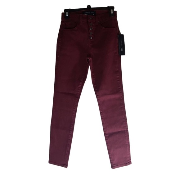 Veronica Beard Highrise Debbie Ankle Oxblood Skinny Jeans 25 NWT - Picture 8 of 9